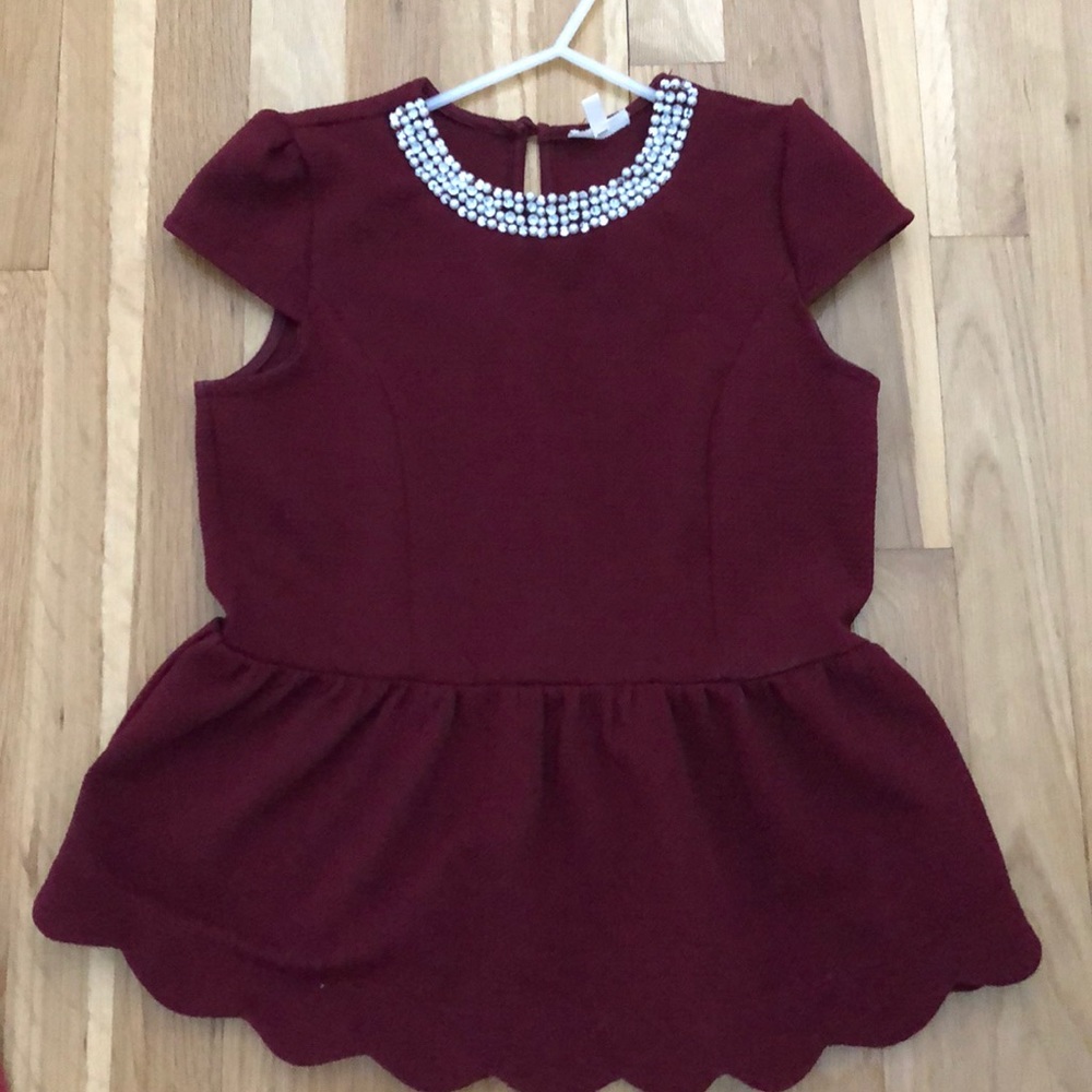 Maroon sequin top
